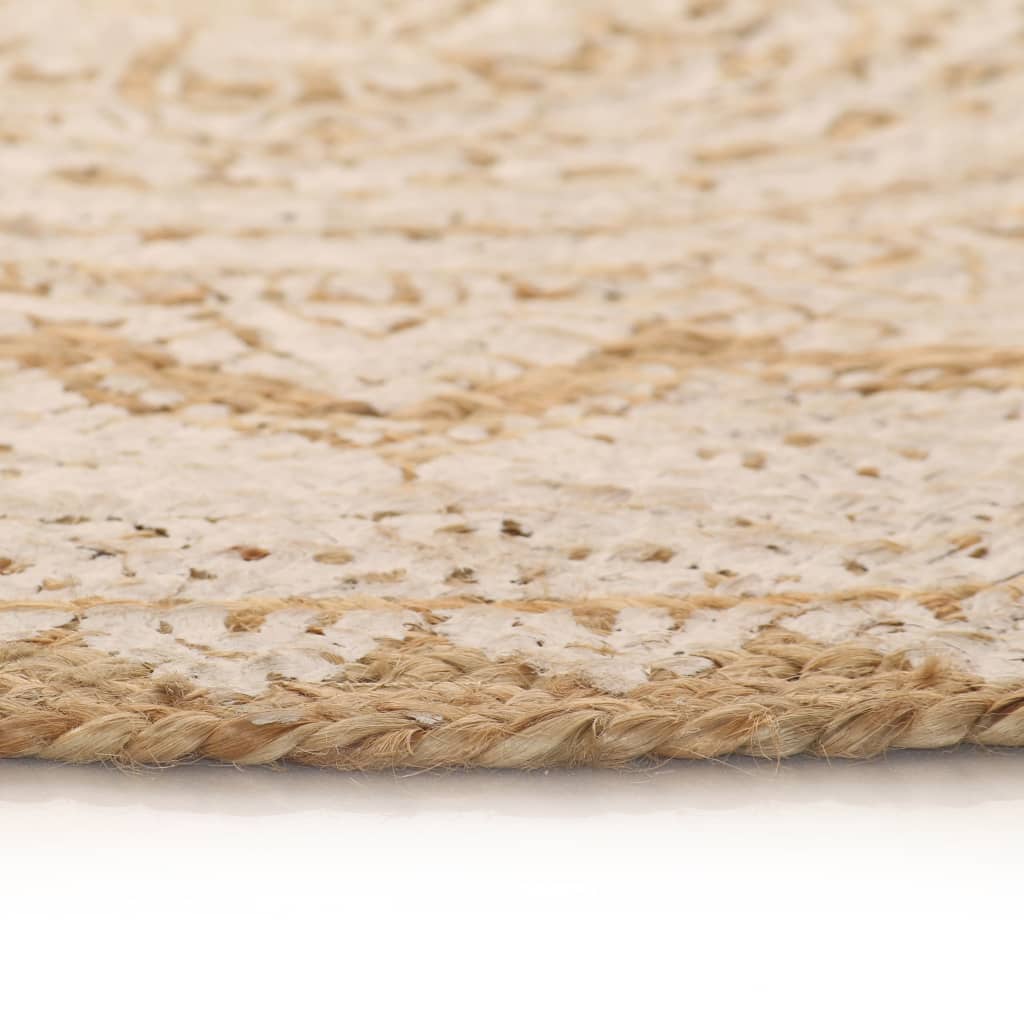 Teppich Jute Geflochten Bedruckt 120 cm Rund - Pazzar.ch