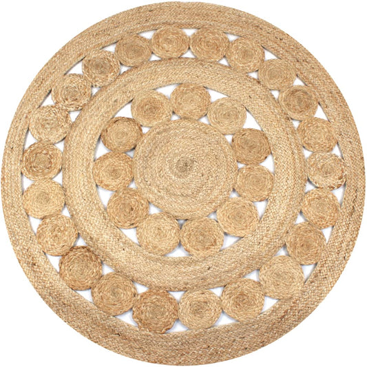 Teppich Flechtmuster Jute 120 cm Rund - Pazzar.ch