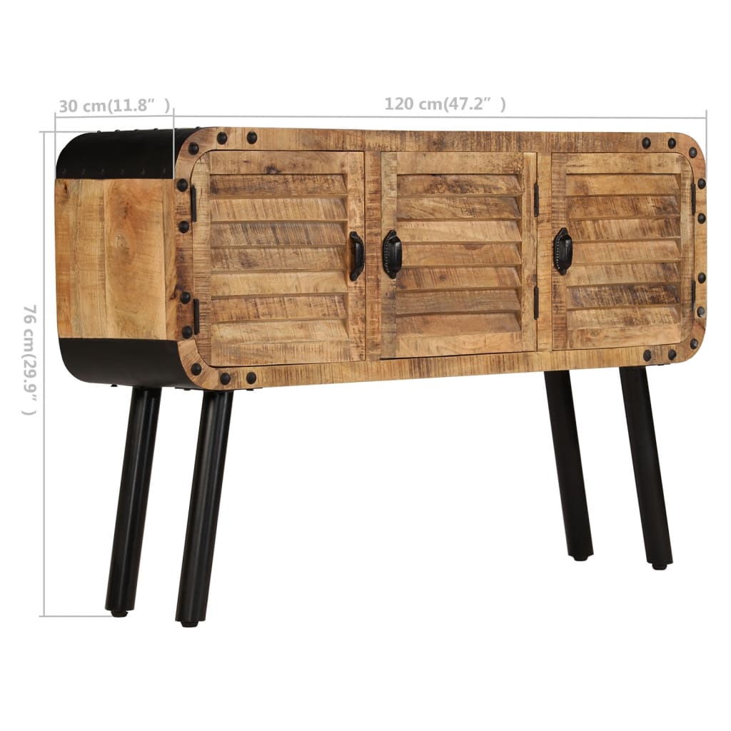 Sideboard Mangoholz Massiv 120 x 30 x 76 cm - Pazzar.ch