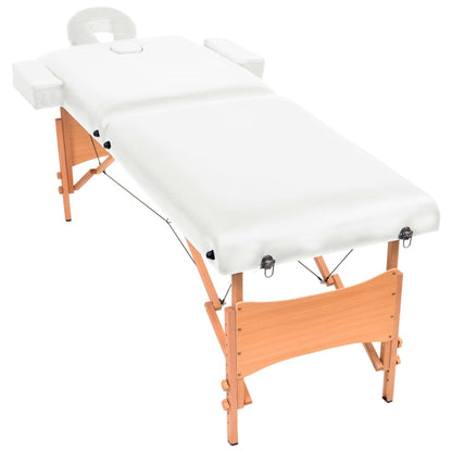 Massageliege 2-Zonen Klappbar 10 cm Sitz Weiß - Pazzar.ch