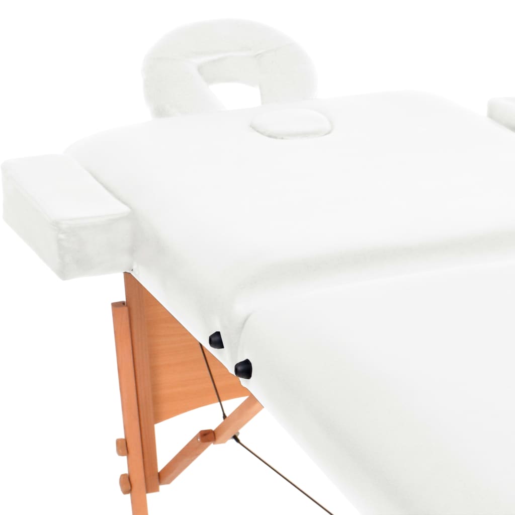 Massageliege 2-Zonen Klappbar 10 cm Sitz Weiß - Pazzar.ch
