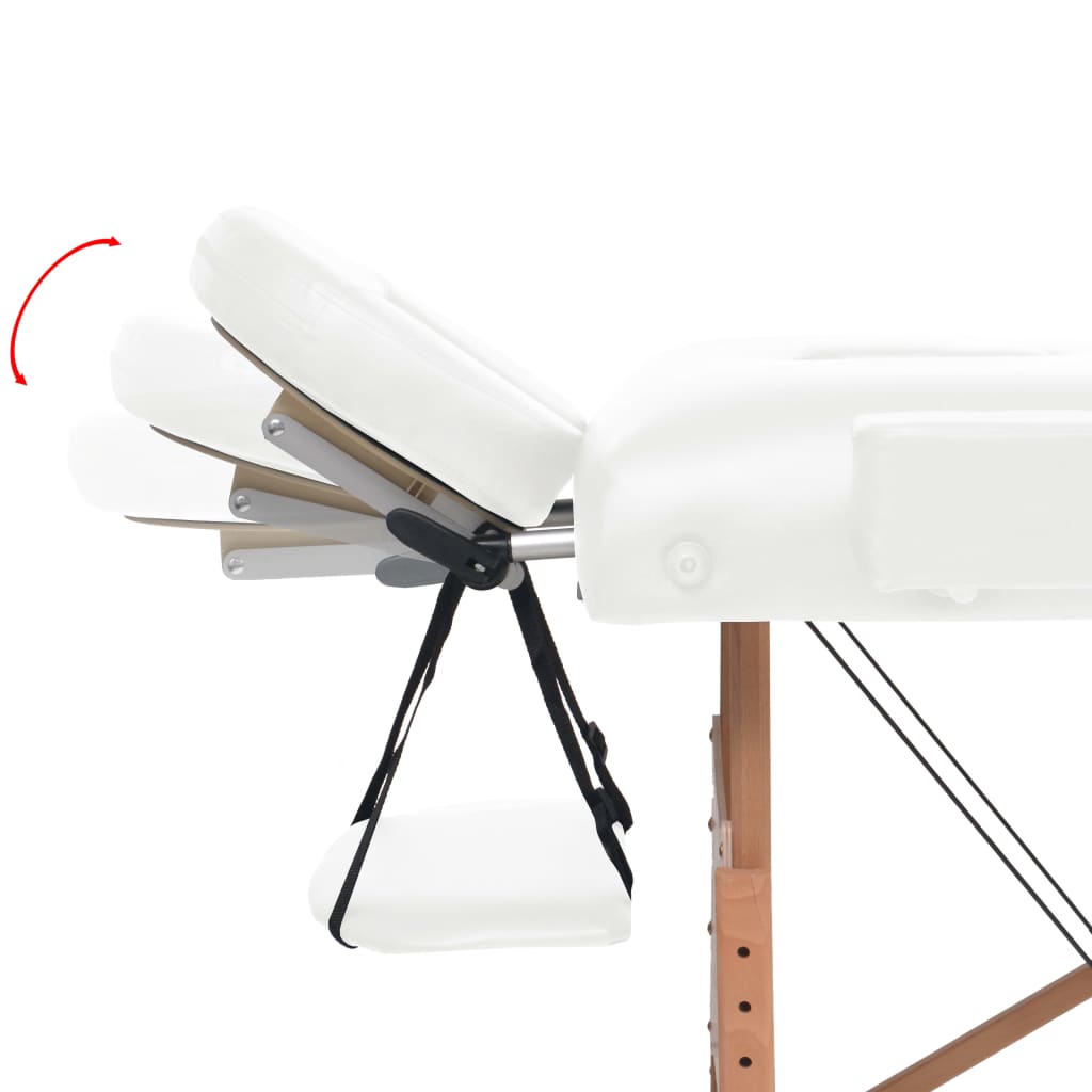 Massageliege 2-Zonen Klappbar 10 cm Sitz Weiß - Pazzar.ch