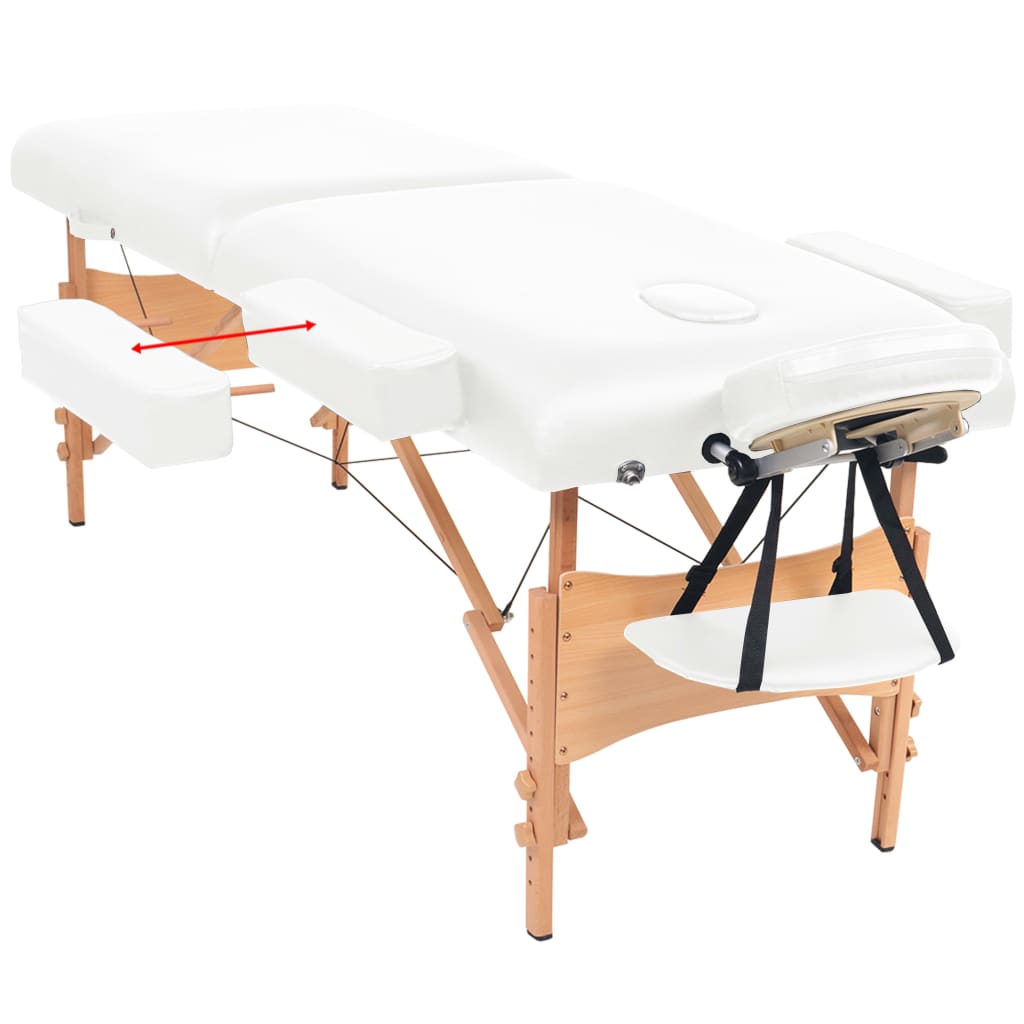 Massageliege 2-Zonen Klappbar 10 cm Sitz Weiß - Pazzar.ch