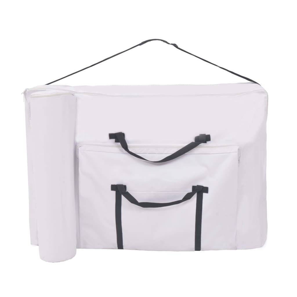 Massageliege 2-Zonen Klappbar 10 cm Sitz Weiß - Pazzar.ch