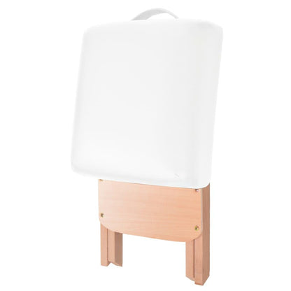 Massageliege 2-Zonen mit Hocker Klappbar 10 cm Sitz Weiß - Pazzar.ch