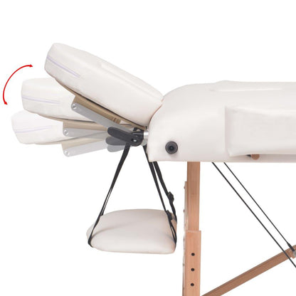 Massageliege 2-Zonen mit Hocker Klappbar 10 cm Sitz Weiß - Pazzar.ch
