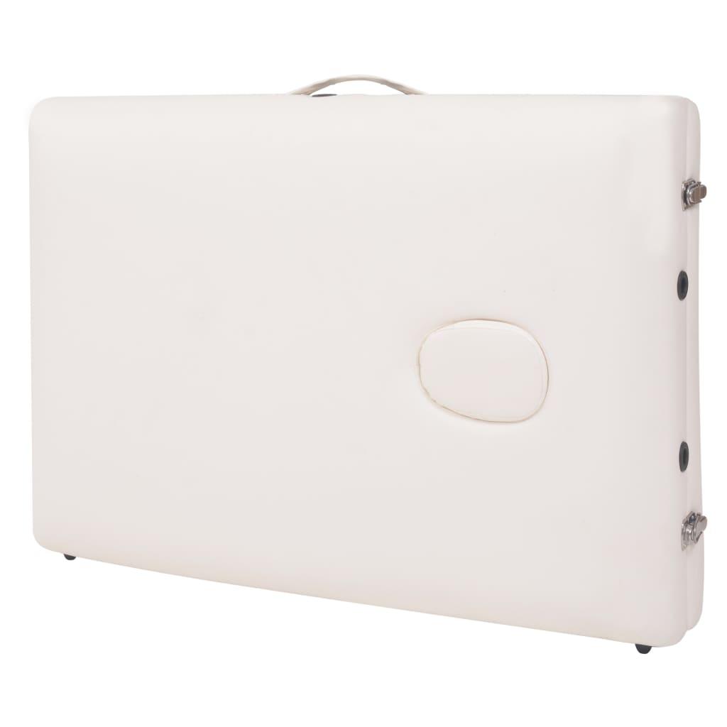Massageliege 2-Zonen mit Hocker Klappbar 10 cm Sitz Weiß - Pazzar.ch