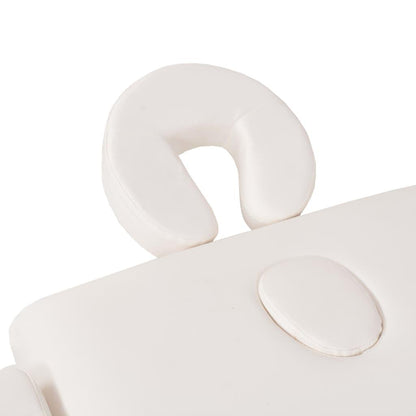 Massageliege 3-Zonen mit Hocker Klappbar 10 cm Sitz Weiß - Pazzar.ch