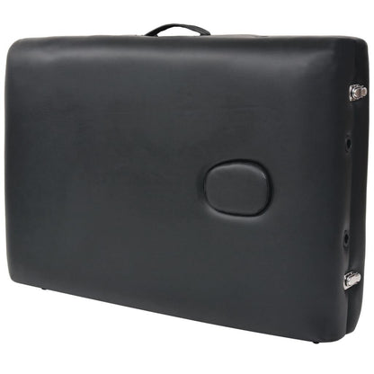 Massageliege 3-Zonen mit Hocker Klappbar 10 cm Sitz Schwarz - Pazzar.ch