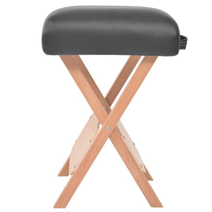 Massageliege 3-Zonen mit Hocker Klappbar 10 cm Sitz Schwarz - Pazzar.ch