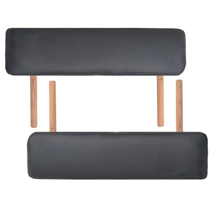 Massageliege 3-Zonen mit Hocker Klappbar 10 cm Sitz Schwarz - Pazzar.ch