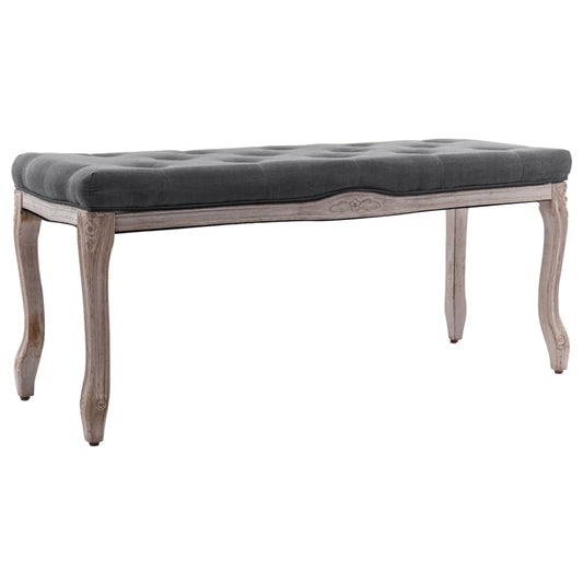 Bank Leinen Massivholz 110x38x48 cm Dunkelgrau - Pazzar.ch