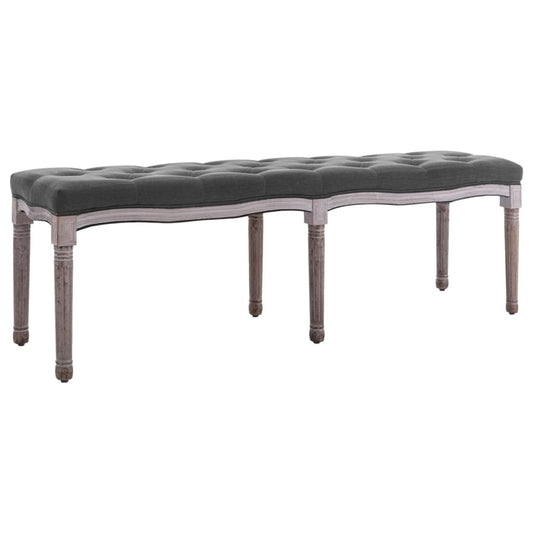 Bank Leinen Massivholz 150x40x48 cm Dunkelgrau - Pazzar.ch