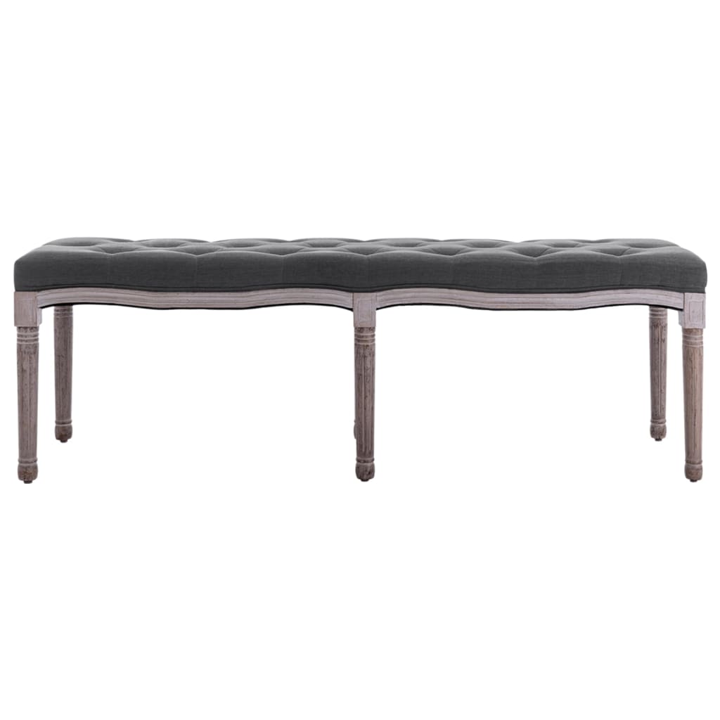Bank Leinen Massivholz 150x40x48 cm Dunkelgrau - Pazzar.ch