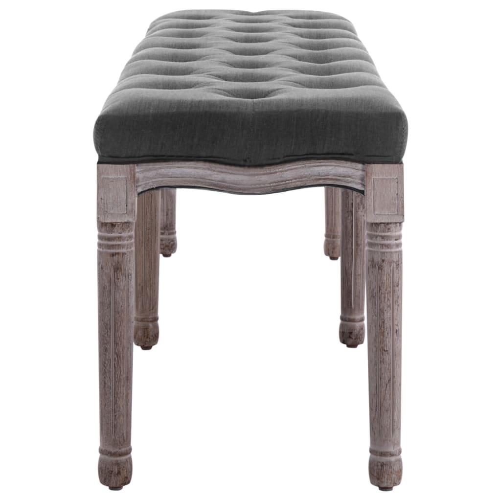 Bank Leinen Massivholz 150x40x48 cm Dunkelgrau - Pazzar.ch