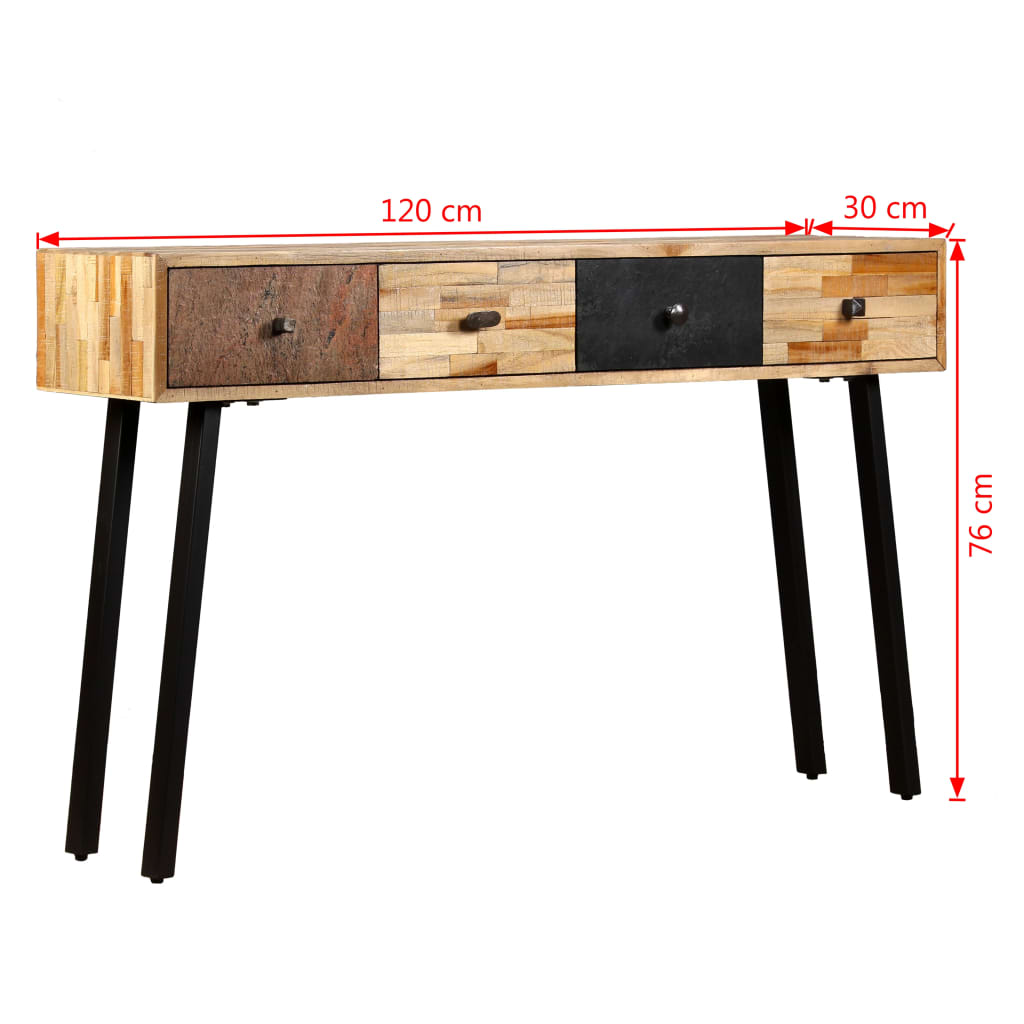Konsolentisch Recyceltes Teak Massiv 120 x 30 x 76 cm - Pazzar.ch