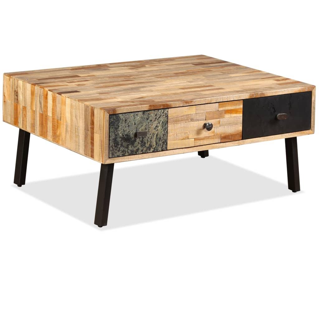 Couchtisch Recyceltes Massivholz Teak 90 x 65 x 40 cm - Pazzar.ch
