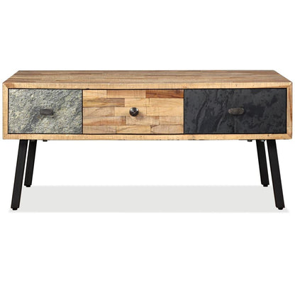 Couchtisch Recyceltes Massivholz Teak 90 x 65 x 40 cm - Pazzar.ch