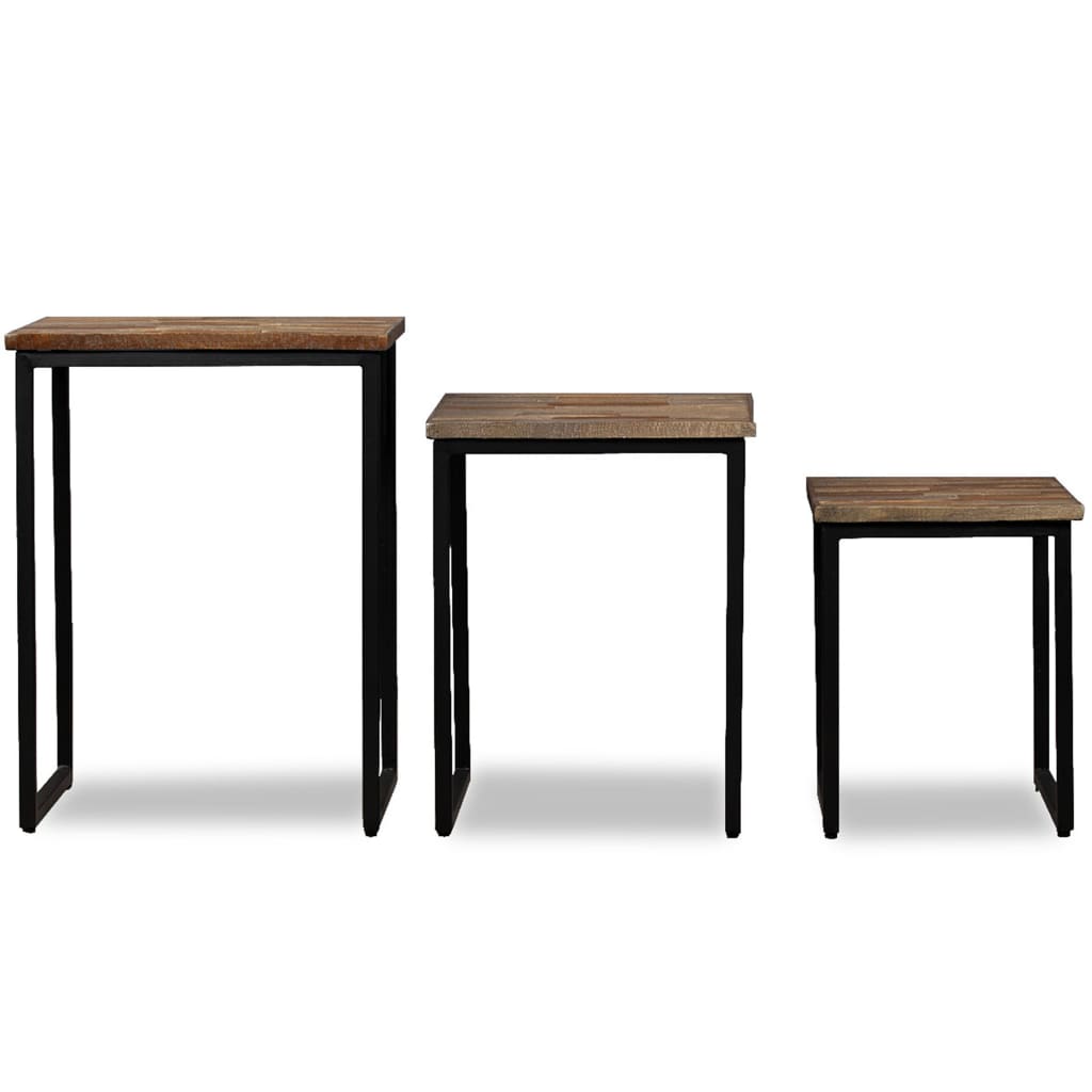 Satztisch Couchtisch-Set 3-tlg. Recyceltes Massivholz Teak - Pazzar.ch
