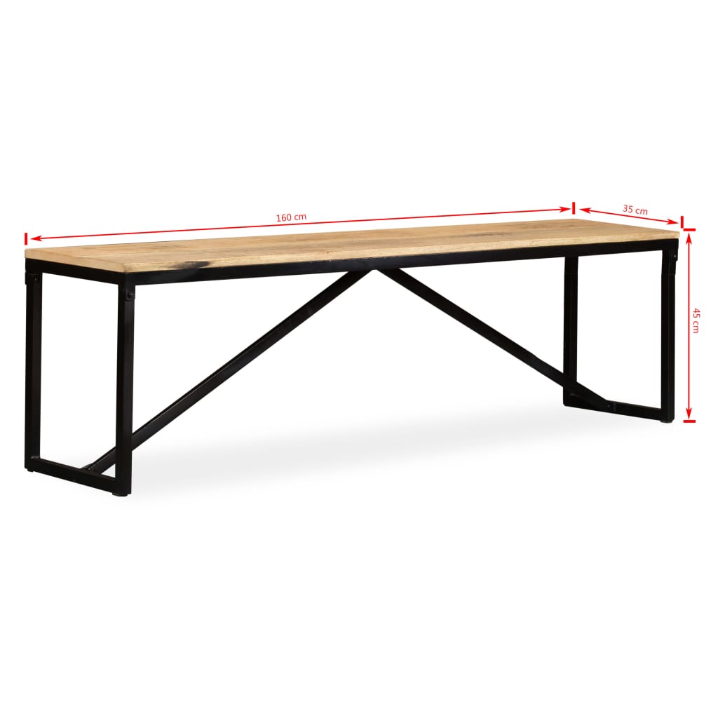 Sitzbank Massiv-Mangoholz 160x35x45 cm - Pazzar.ch