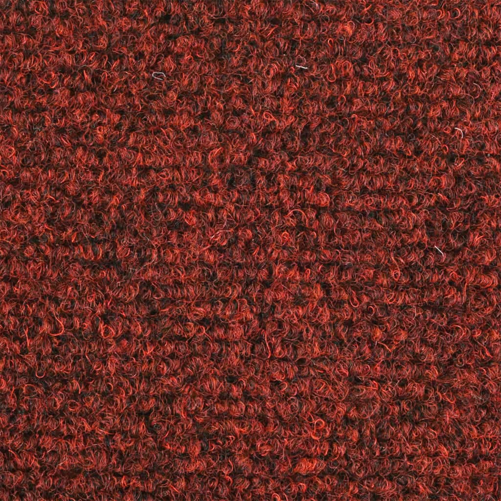 15-tlg Selbstklebende Treppenmatten Nadelvlies 65x21x4cm Rot