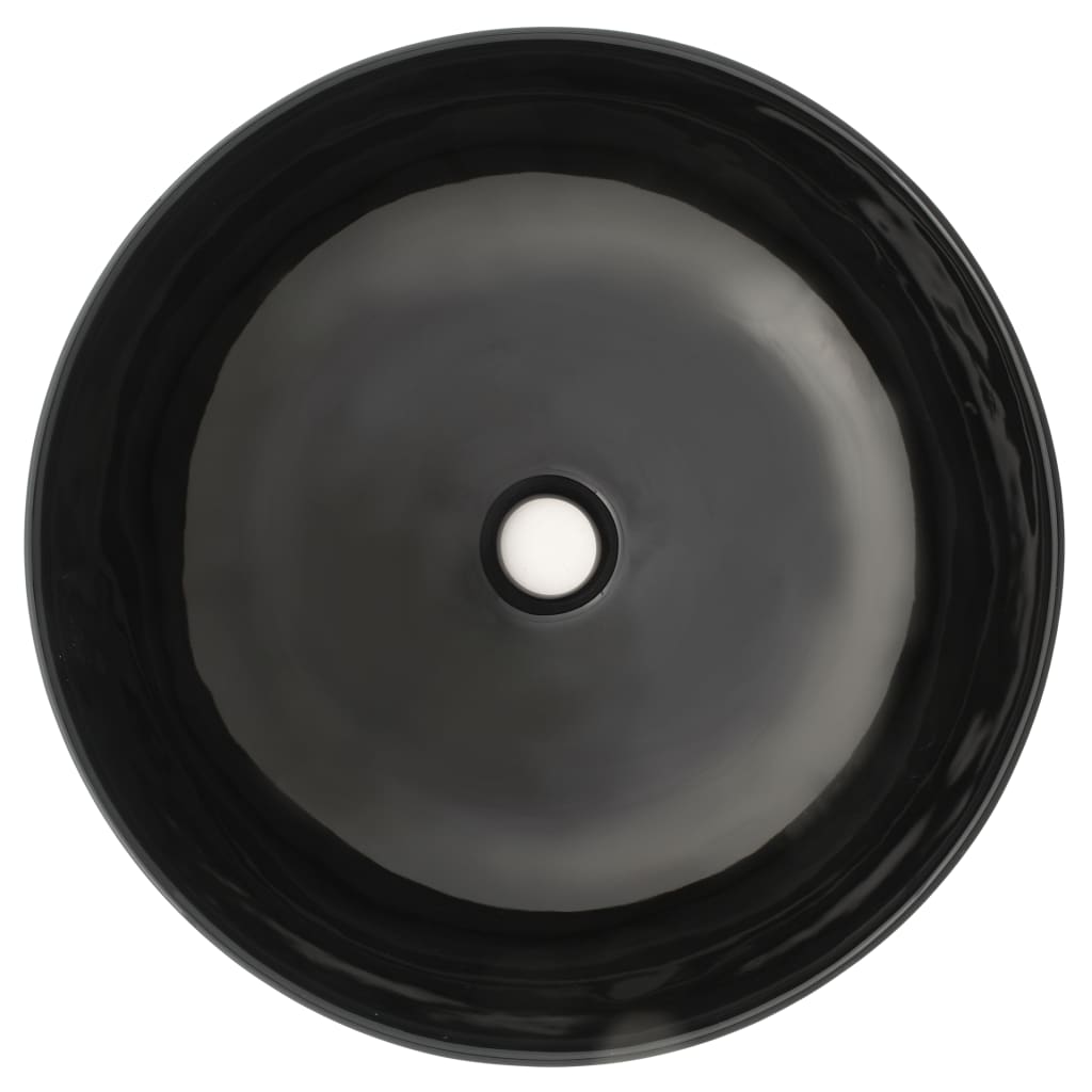 Waschbecken Keramik Rund Schwarz 41,5 x 13,5 cm - Pazzar.ch