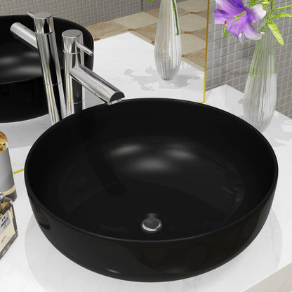 Waschbecken Keramik Rund Schwarz 41,5 x 13,5 cm - Pazzar.ch