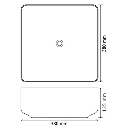 Waschbecken Keramik Quadratisch Schwarz 38 x 38 x 13,5 cm - Pazzar.ch