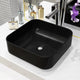 Waschbecken Keramik Quadratisch Schwarz 38 x 38 x 13,5 cm