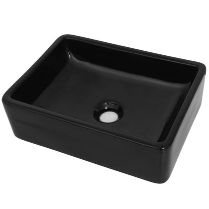 Waschbecken Keramik Rechteckig Schwarz 41 x 30 x 12 cm - Pazzar.ch