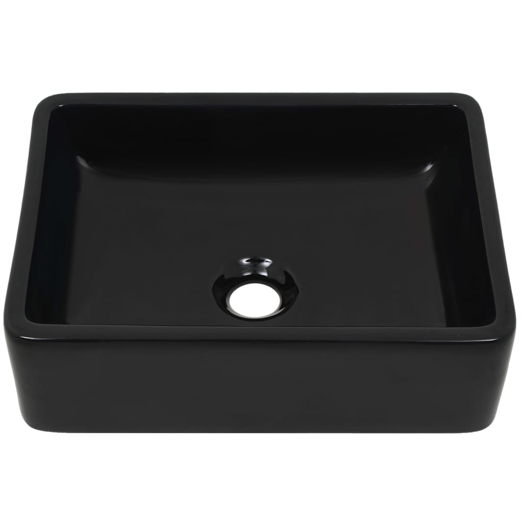 Waschbecken Keramik Rechteckig Schwarz 41 x 30 x 12 cm - Pazzar.ch