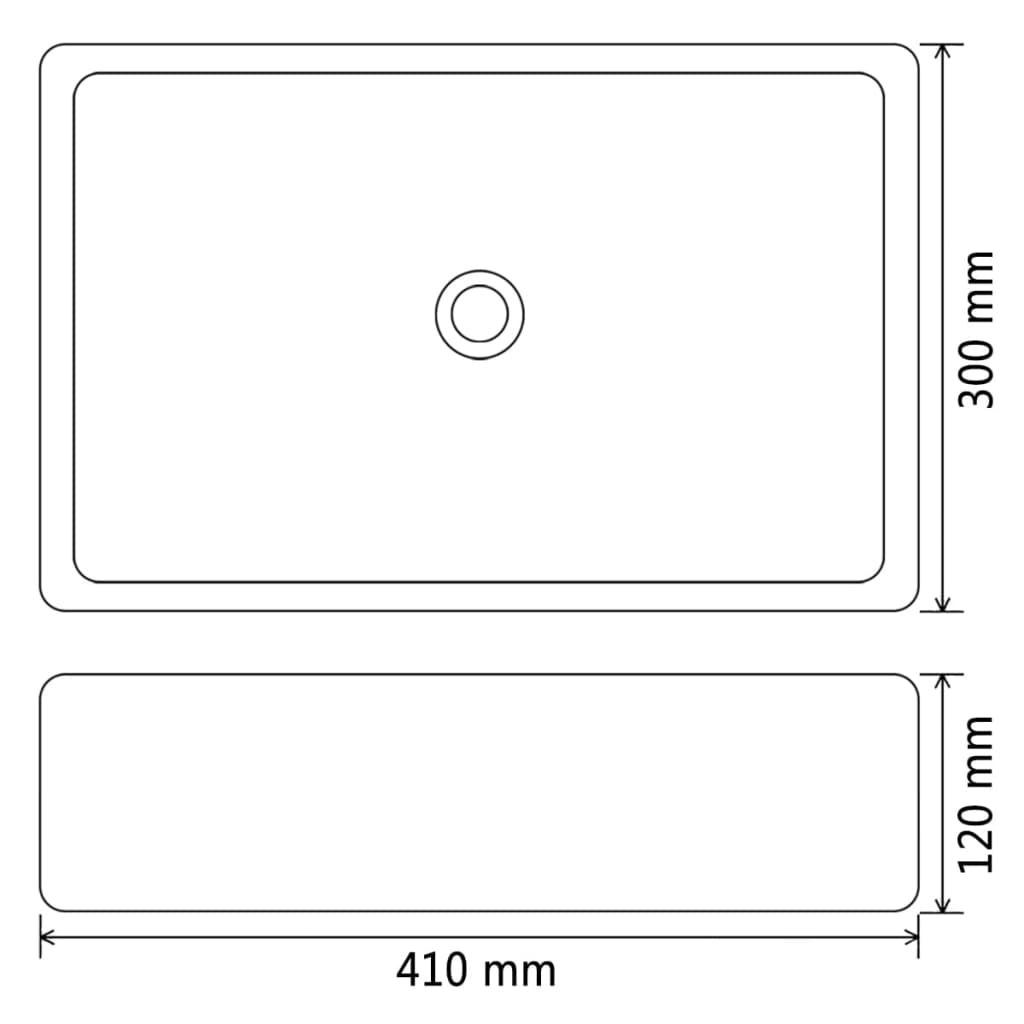 Waschbecken Keramik Rechteckig Schwarz 41 x 30 x 12 cm - Pazzar.ch