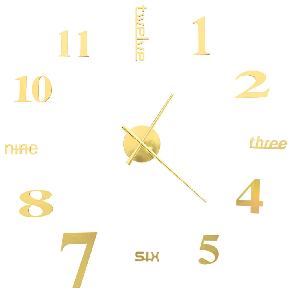 3D-Wanduhr Modernes Design 100 cm XXL Golden - Pazzar.ch