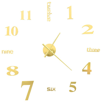 3D-Wanduhr Modernes Design 100 cm XXL Golden - Pazzar.ch