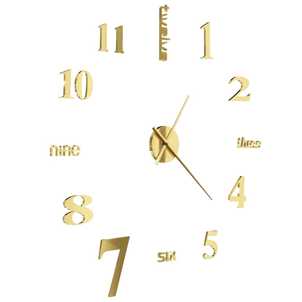 3D-Wanduhr Modernes Design 100 cm XXL Golden - Pazzar.ch