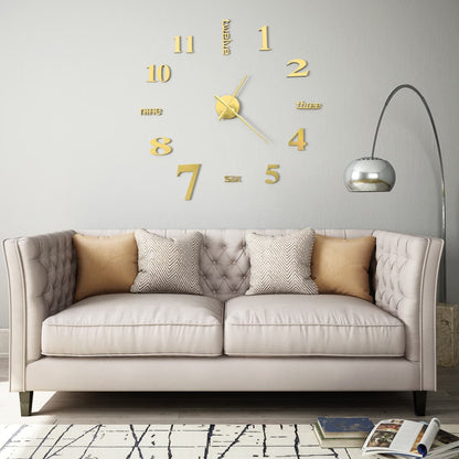 3D-Wanduhr Modernes Design 100 cm XXL Golden - Pazzar.ch
