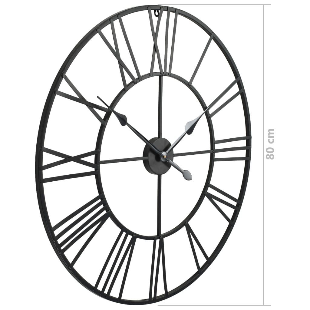 Wanduhr Vintage mit Quarzwerk Metall 80 cm XXL - Pazzar.ch