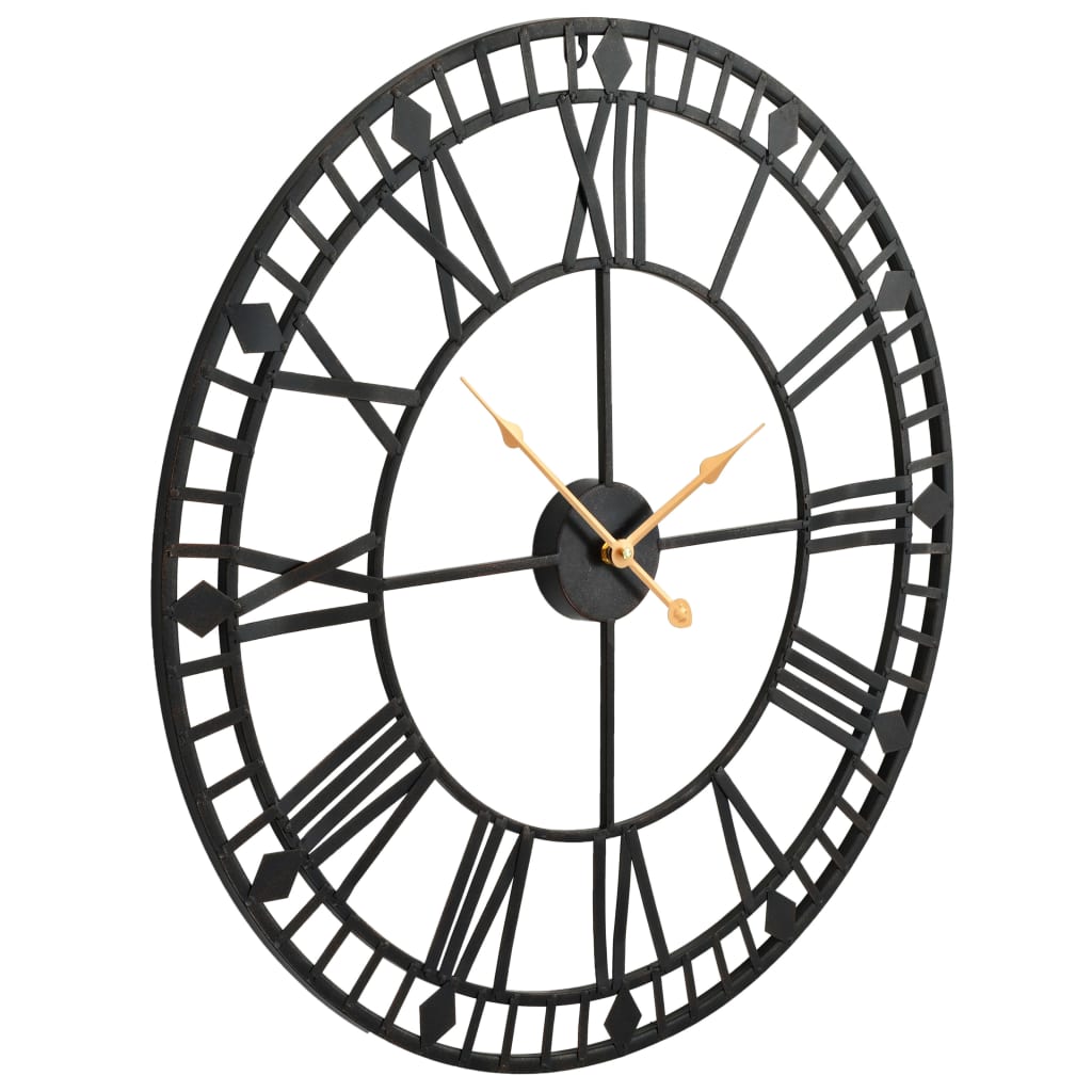 Wanduhr Vintage mit Quarzwerk Metall 60 cm XXL - Pazzar.ch