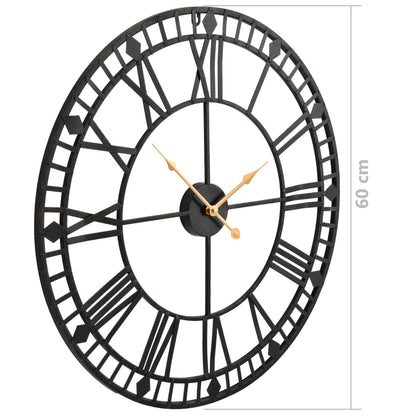 Wanduhr Vintage mit Quarzwerk Metall 60 cm XXL - Pazzar.ch