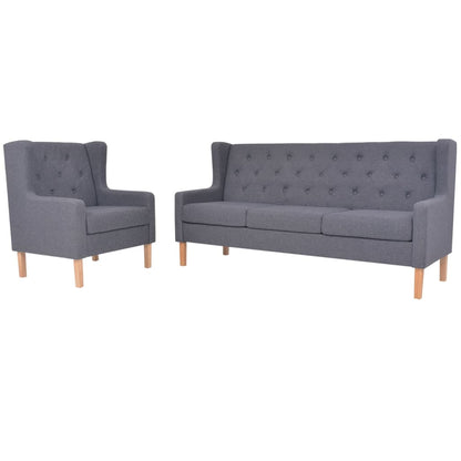 2-tlg. Sofa-Set Stoff Grau - Pazzar.ch