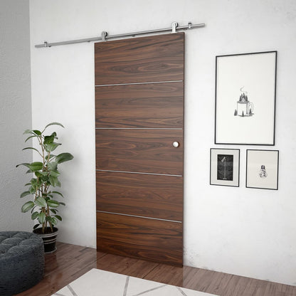 Schiebetür-Beschlagsatz 183 cm Edelstahl Silbern - Pazzar.ch