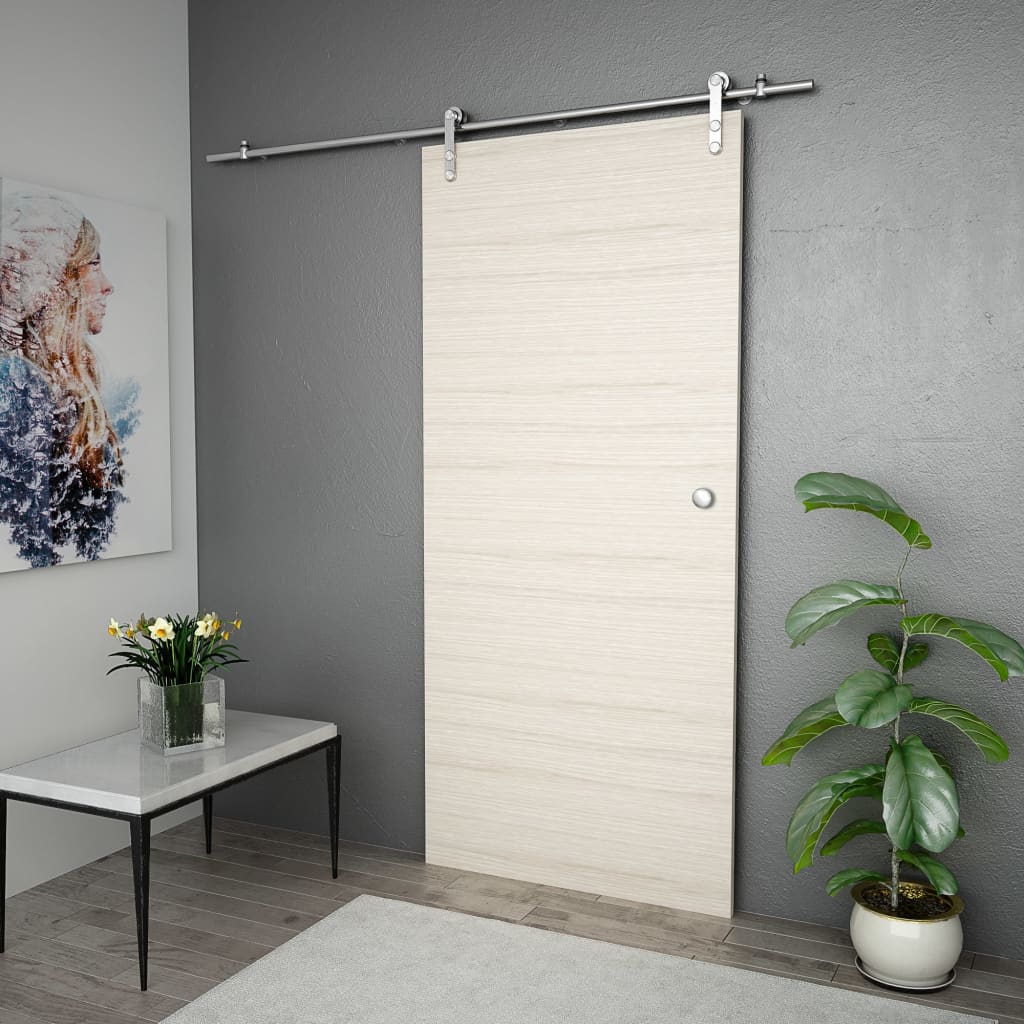 Schiebetür-Beschlagsatz 183 cm Edelstahl Silbern - Pazzar.ch