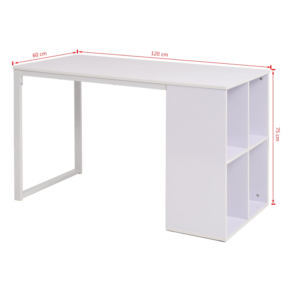 Schreibtisch 120×60×75 cm Weiß - Pazzar.ch