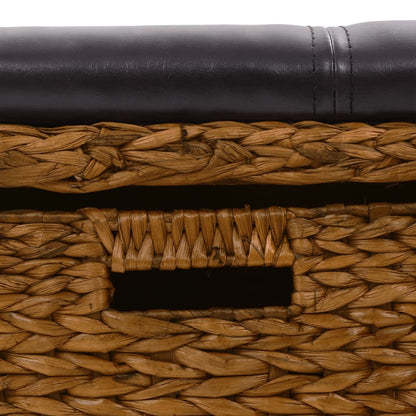 Sitzbank mit 2 Körben Seegras 71×40×42 cm Braun - Pazzar.ch