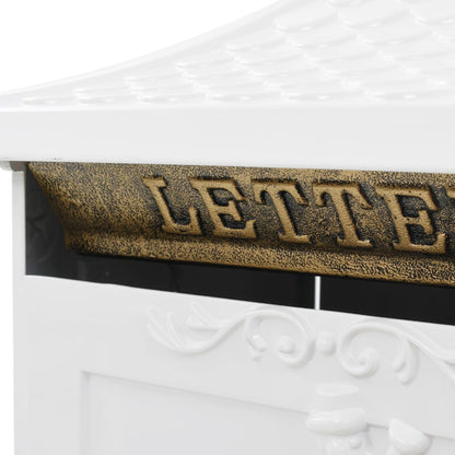 Sockel-Briefkasten Aluminium Vintage-Stil Rostfrei Weiß - Pazzar.ch