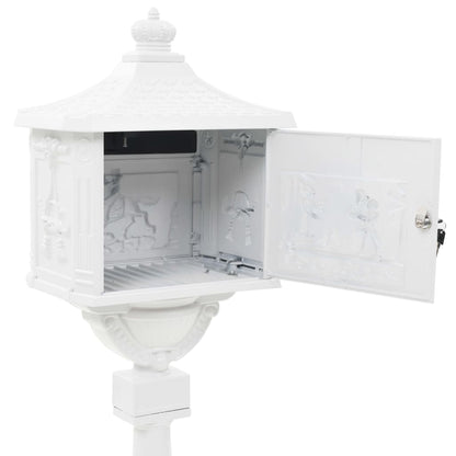 Sockel-Briefkasten Aluminium Vintage-Stil Rostfrei Weiß - Pazzar.ch