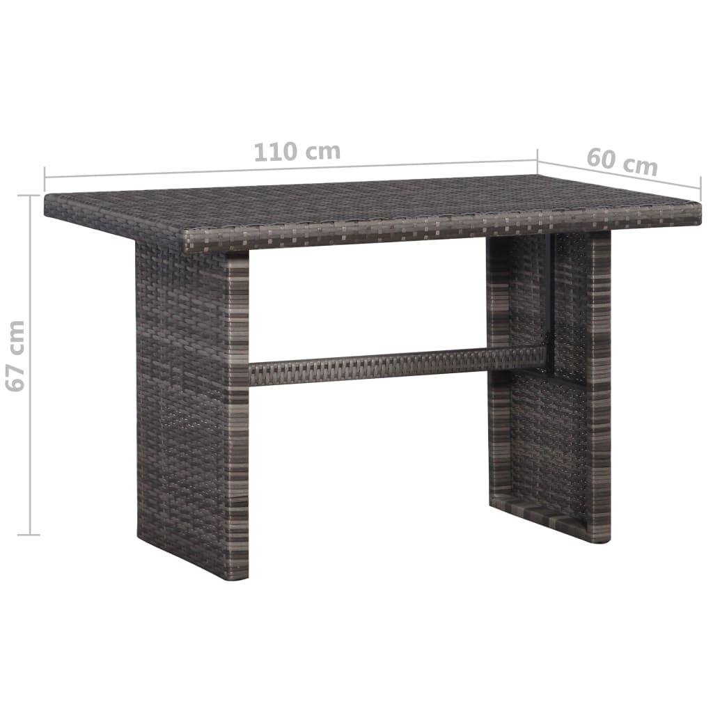 3-tlg. Bistro-Set mit Auflagen Poly Rattan Grau - Pazzar.ch
