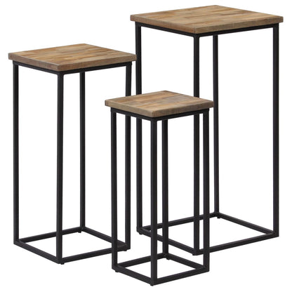 Beistelltisch-Set 3-tlg. Recyceltes Teak - Pazzar.ch