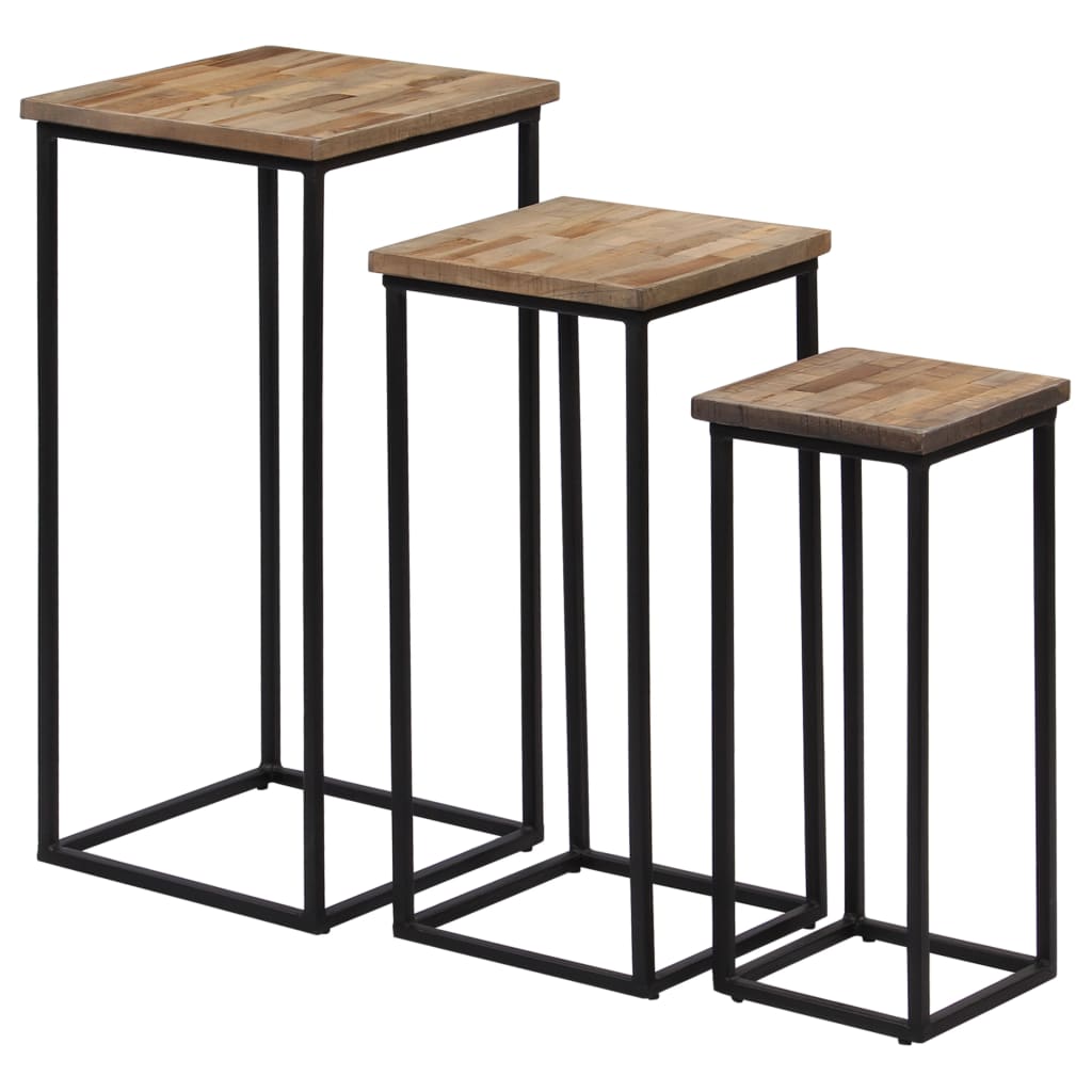 Beistelltisch-Set 3-tlg. Recyceltes Teak - Pazzar.ch