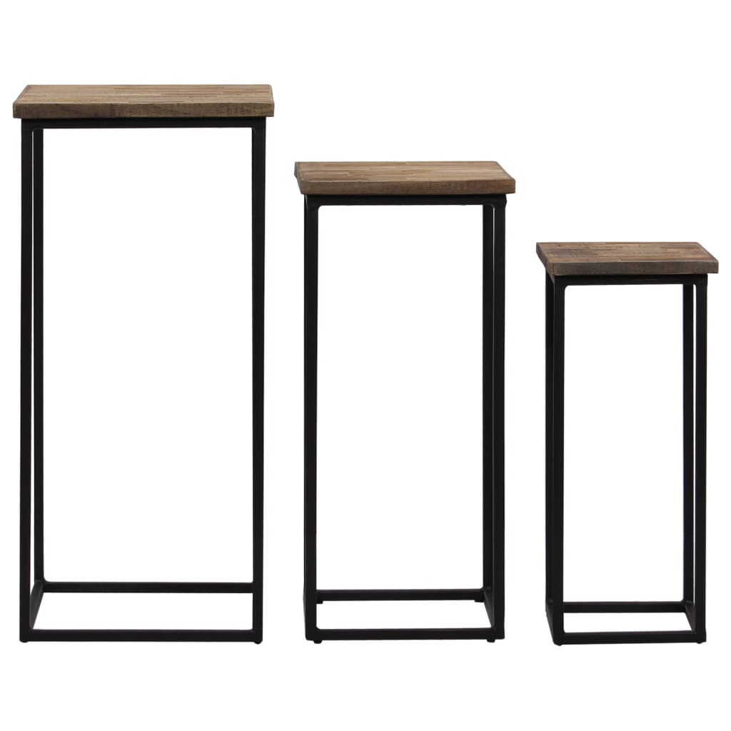 Beistelltisch-Set 3-tlg. Recyceltes Teak - Pazzar.ch